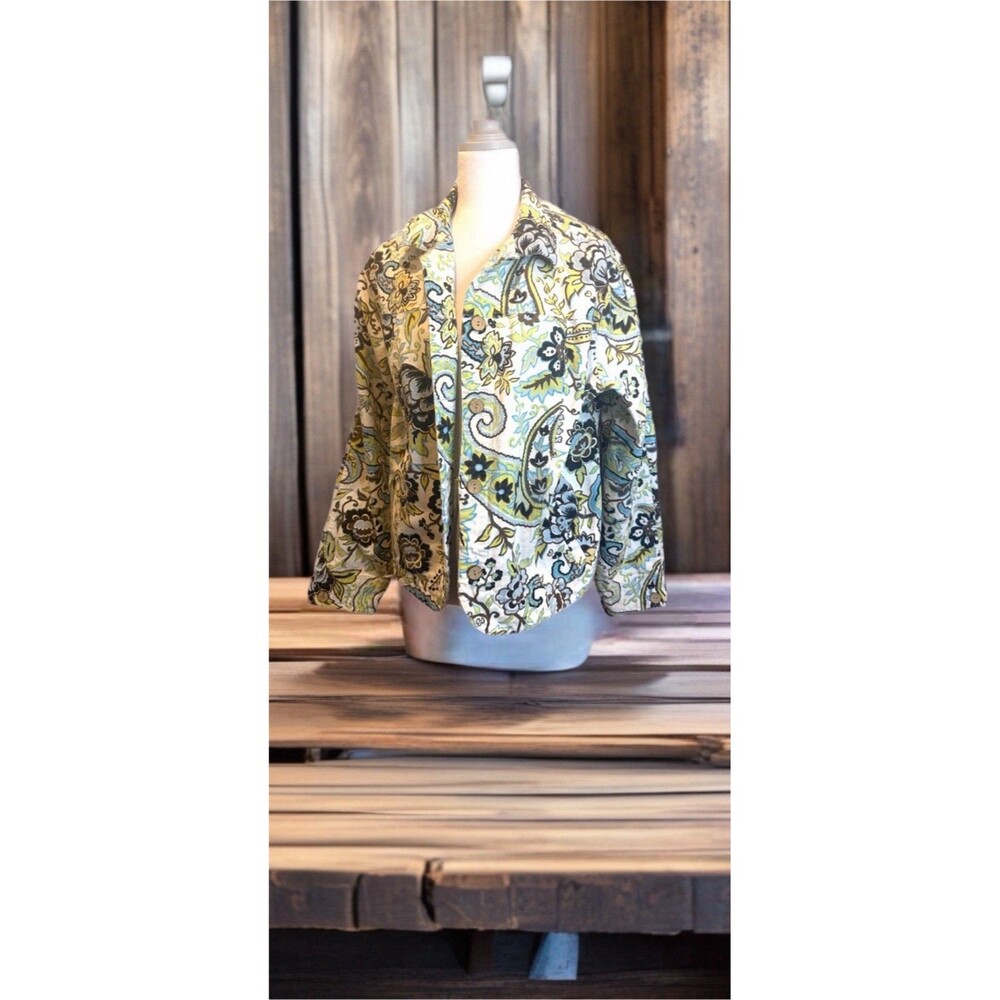 Look of the 70'S, Boho floral button up jacket
